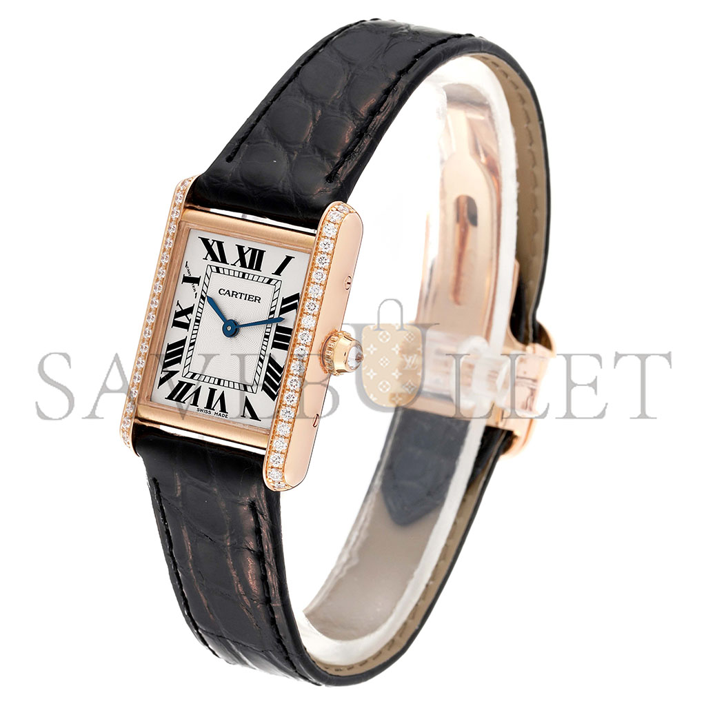 CARTIER TANK LOUIS ROSE GOLD DIAMOND LADIES WATCH WJTA0010